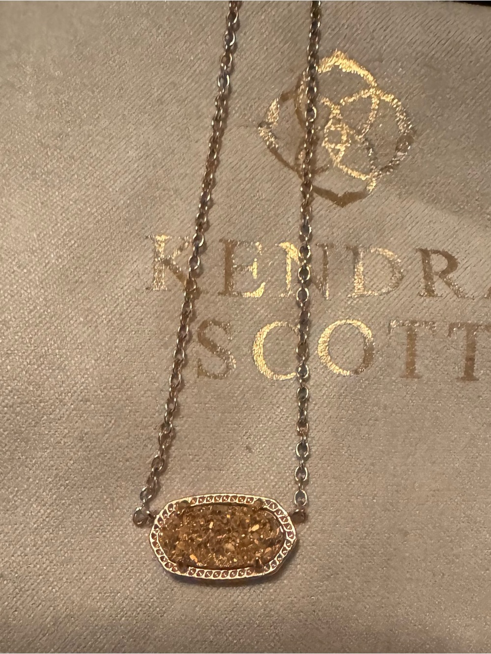 Kendra Scott Rose Gold Drusy Pendant Necklace